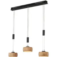 FISCHER&HONSEL GMBH 3-lichts hanglamp Shine-Wood zwart