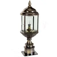 Limehouse Landelijke Wentworth Short Pillar Buitenlamp Gepolijst Nikkel N
