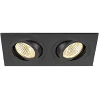 SLV Zwarte inbouwspot New Tria 155 2x Led 3000K