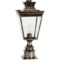 Limehouse Landelijke sokkellamp Pagoda Short Pillar handgemaakt - koper gevlamd (AB)
