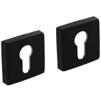 Intersteel Set Van 2 Cilinderrozetten Tira Vierkant Zwart Aluminium
