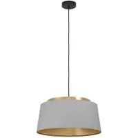 Eglo Almerimar, flexibele ophanging, zwart, messing, grijs, zwart, messing, grijs, stof, staal, zwart, voor binnenshuis