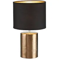 FISCHER&HONSEL GMBH Tafellamp Bronz, zwart, Woon-/ Eetkamer, Textiel / Stof / Zijde, Modern, Tafellamp