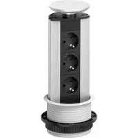 Evoline Powerport 3ST met 3 stopcontacten Schulte RVS