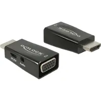 DeLOCK 65901 HDMI / VGA / USB-C / Jackplug Adapter [1x HDMI-stekker - 1x D-sub bus 15-polig, USB-C bus, 3,5mm-bus] Zwart 0 mm