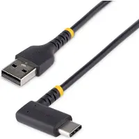 StarTech.com USB A naar USB C 1m Kabel - Zwarte USB C Oplaadkabel - Robuuste Aramidevezel - Snelle USB-C 2.0 3A Oplader