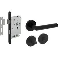 Intersteel Compleet Deurklinkset Bastian Zwart Toilet