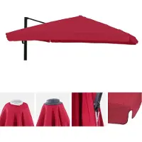 Mendler Vervangingshoes voor zweefparasol -A96 met klep, parasolhoes, 3,5x3,5m (Ø4,95m) polyester 4kg ~ bordeaux