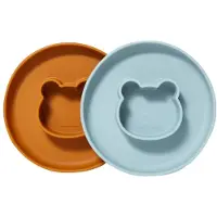 Liewood - Set van 2 siliconen borden - Mr Bear - Sea Blue en Mustard