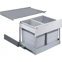 Hailo Tandem S afvalsysteem voor kastbreedte 60cm grijs/zilver 30 liter (12 + 18)
