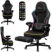 Huzaro Force 4.6 - Gamingstoel - RGB LED-verlichting met voetsteun - Zwart