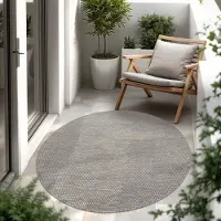 Paco Home In-& Outdoor Balkon Terras Keukenvloerkleed Eenkleurig Gemêleerd Patroon 120 cm Rund