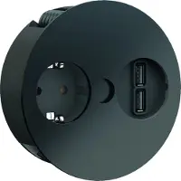 Bachmann Twist stopcontact met 2 USB laders zwart