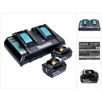 Makita Power Source Kit 18 V met 2x BL 1850 B accu 5.0 Ah + DC 18 RD dubbele lader ( 199482-2 )