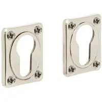Intersteel Set van 2 cilinderrozetten Tira rechthoek nikkel schroef