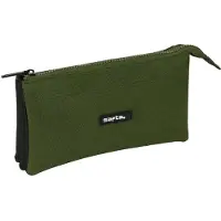 Big Buy Cooking Pennenetui met 3 vakken Safta Dark forest Zwart Groen 22 x 12 x 3 cm