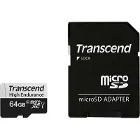 Transcend High Endurance 350V microSDXC-kaart 64 GB Class 10, UHS-I Incl. SD-adapter