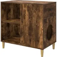 Syfax Kattenhuis Gerookt eiken 72 x 42,5 x 70 cm Bewerkt hout