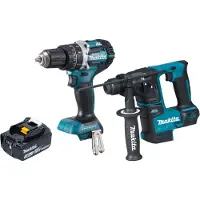 Makita Boormachine + slagboor, DLX 2278 F1 accukit + DHP 484 klopboormachine 54 Nm + DHR 171 klopboormachine 1,2 J +.