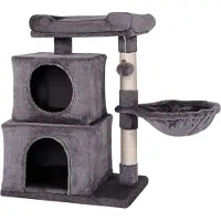Lionto Kattenkrabpaal, 70 cm met ligplekken & speelbal, donkergrijs