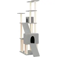 Syfax Kattenmeubel met sisal krabpalen 190 cm lichtgrijs