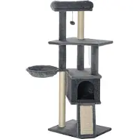 PawHut -kattenboom-48x40x127cm-spaanplaat-grijs