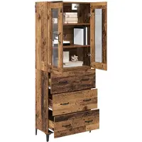 vidaXL Highboard Oud Hout 69,5 x 34 x 180 cm Bewerkt hout