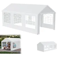 XMTECH Partytent, paviljoen, 3x6 meter, waterdicht, UV-bescherming 50+, met afneembare zijpanelen, tuinpaviljoen, feesttent, 18m², met PE-doek, stabiel en weerbestendig – Wit