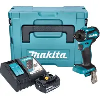 Makita DDF 083 RF1J Accuboormachine 18 V 40 Nm 1/4'' borstelloos + 1x oplaadbare accu 3.0 Ah + lader + Makpac