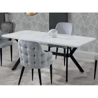 AEA Luxus Esstisch Ausziehbar Esszimmer Tisch Metall Weiß Tische Esstische Möbel