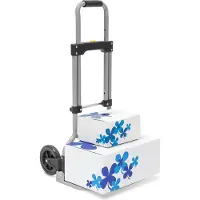 Relaxdays steekwagen, steekkar, steekwagentje, handkarretje, trolley zwart wagen