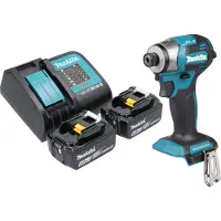 Makita DTD 173 SG accu-slagmoersleutel 18 V 180 Nm 1/4" borstelloos + 2x oplaadbare accu 6,0 Ah + lader