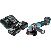 Makita GA 047 GM201 Accu haakse slijper 40 V max. 125 mm X-LOCK Brushless + 2x accu 4.0 Ah + lader