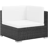 vidaXL 7-delige Loungeset met kussens poly rattan zwart