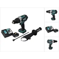 Makita Boormachine + slagboor, DHP 458 RT1 Accu klopboormachine 18 V 91 Nm + 1x accu 5.0 Ah + lader (Oplaadbare batterij)
