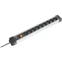 Bachmann CONNECTUS stekkerdoos 9x geaard contact, kunststof, met schakelaar, 2,0m