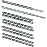 Emuca Set ladegeleiders, met kogellager, 17x278 mm, voor gedeeltelijke opening, Verzinkt, 5 st.
