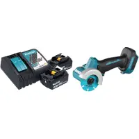 Makita DMC 300 RT accu haakse slijper 18 V 76 mm borstelloos + 2x accu 5.0 Ah + lader