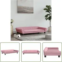 The Living Store Living Store Hondenbed Rosa, 100x50x21 cm, fluweel