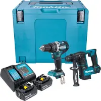 Makita Boormachine + slagboor, DLX 2278 SGJ accukit + DHP 484 klopboormachine 54 Nm + DHR 171 klopboormachine 1,2 J +.