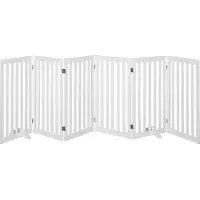 Costway - 4-Pans Dierenhek voor Kleine en Middelgrote Huisdieren - 89 cm - Wit