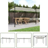 The Living Store De Living Store pergola met schuifdak, kleur crème, afmetingen 589x292x230 cm
