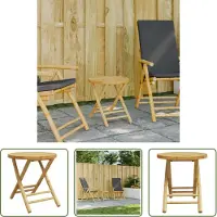 The Living Store : Opklapbare tuintafel, bamboe, Ø 45x45 cm