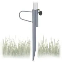 Relaxdays grondanker parasol - grijs - metalen parasolhouder - parasolplug grond - staal
