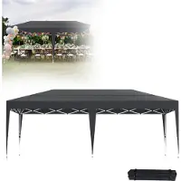 LZQ Opklapbare partytent 3x6m, paviljoen, inklapbare feesttent met UV-bescherming, waterdicht, in hoogte verstelbaar, tuintent met tas, antracietkleurig