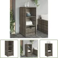 The Living Store Tuinkast, grijs, 50x55x115 cm, polyrotan