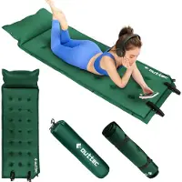 Outtec Zelfopblazend Luchtmatras met Kussen - Luchtbed - Slaapmat - 193x68 cm - Ultralicht - Waterdicht - Opblaasbaar Matras - Camping, Outdoor