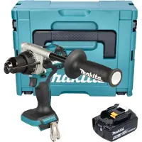 Makita DHP 492 T1J accu-klopboormachine 18 V 141 Nm borstelloos + 1x accu 5,0 Ah + Makpac - zonder oplader