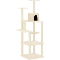 Syfax Kattenmeubel met sisal krabpalen 153 cm crèmekleurig
