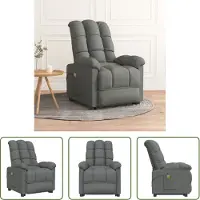 The Living Store Living Store massagestoel, donkergrijs, met stoffen bekleding